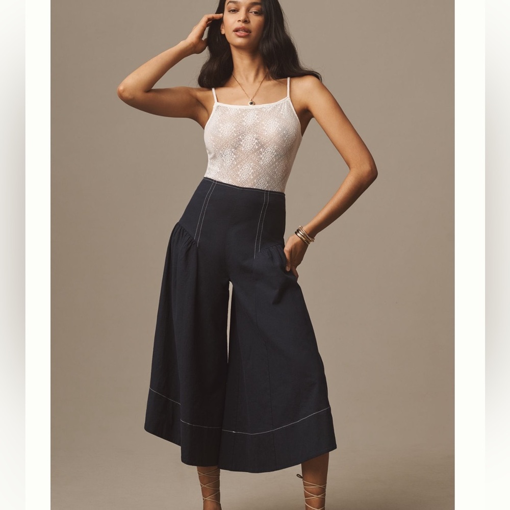 Nwt linen extended waist pants anthro